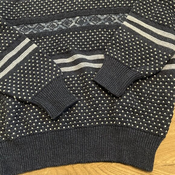Men's VTG Jantzen Knit Sweater SZ LARGE Blue USA Made Retro Grandpa - Picture 8 of 11